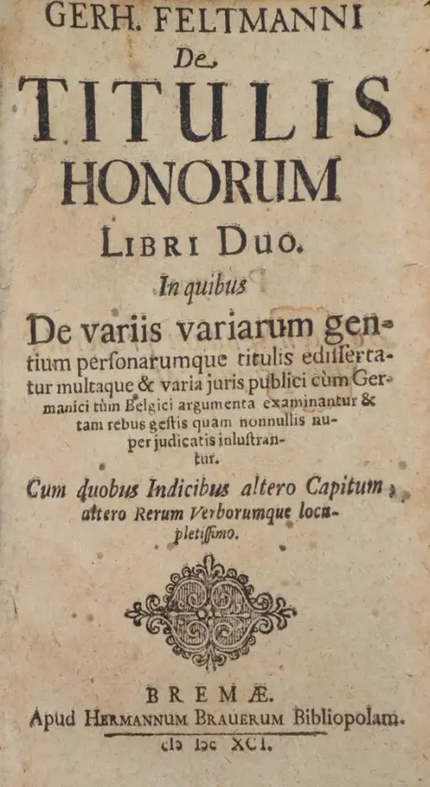 Feltmann,G. – De titulis honorum libri duo