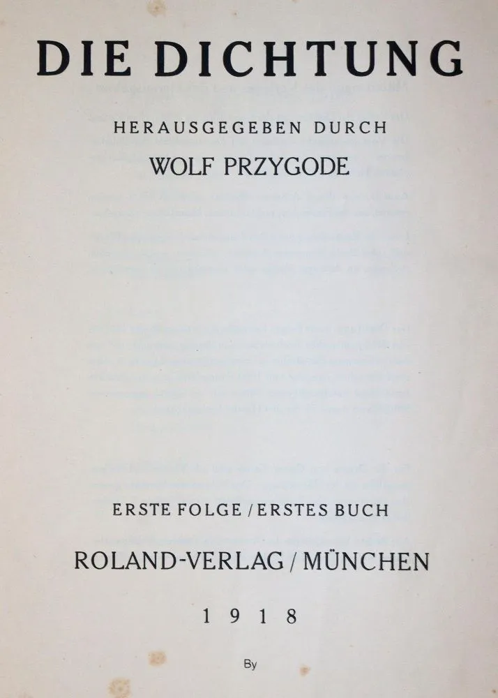 Przygoda, W. (éd.). – Die Dichtung