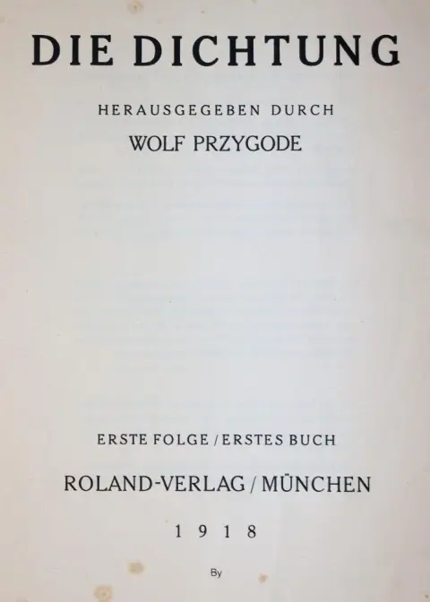 Przygoda, W. (red.). – Die Dichtung