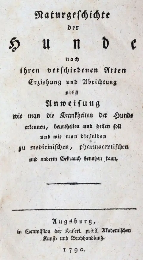 Kynophilus Aetaeon (d.i. J.G.F.Franz). – Naturgeschichte der Hunde nach ihren verschiedenen Arten, Erziehung und Abrichtung nebst Anweisung