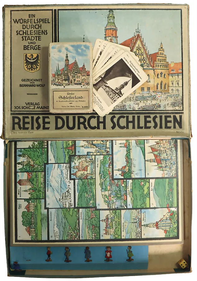 Bordspel, Scholz, "Reis door Silezië", nr. 252, met tinnen figuren