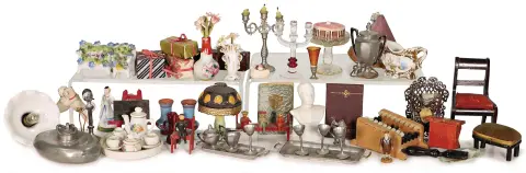 Lot decoratieaccessoires voor poppenhuis
