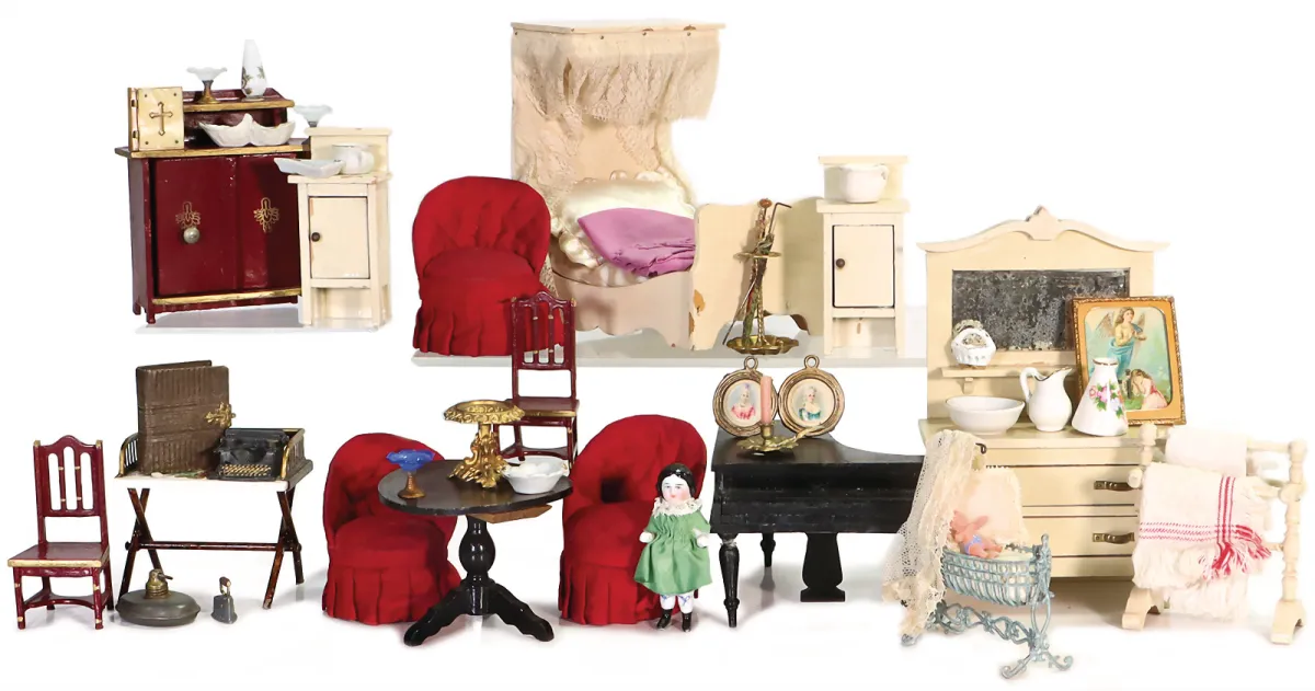 Poppenhuis meubels en decoratiedelen