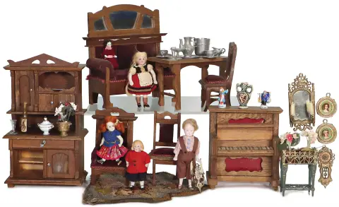 Poppenhuis meubels met accessoires
