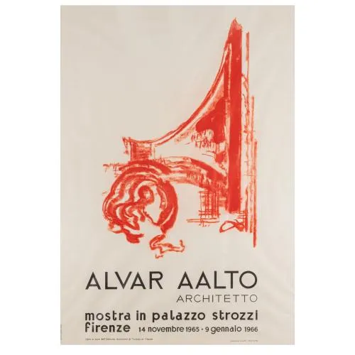 Alvar Aalto – Affiche d'exposition 'L'opera di Alvar Aalto', 1965 (projet)