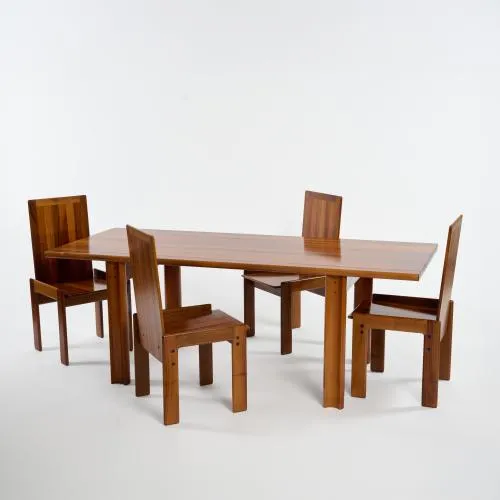 Table et quatre chaises, vers 1980 (design)
