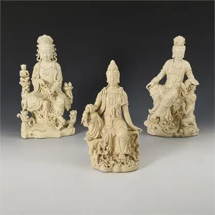 3 figures blanc de Chine - Guanjin