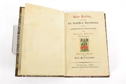 HERLOSSSOHN, Carl. "Vier Farben, das heißt die deutschen Spielkarten in ihrer symbolischen Bedeutung beschrieben und erklärt von Susanne…