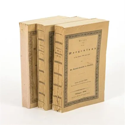 VON SCHUBERT, Gotthilf Heinrich. "Reise in das Morgenland in den Jahren 1836 und 1837" 3 Bände