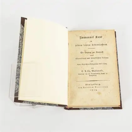 WASIANSKI, E. A. Ch. "Immanuel Kant in seinen letzten Lebensjahren"
