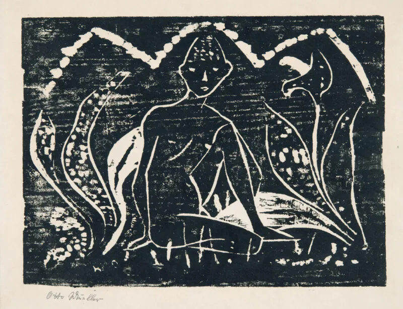 Mueller, Otto – Boy among leafy plants (Boy in the reeds)