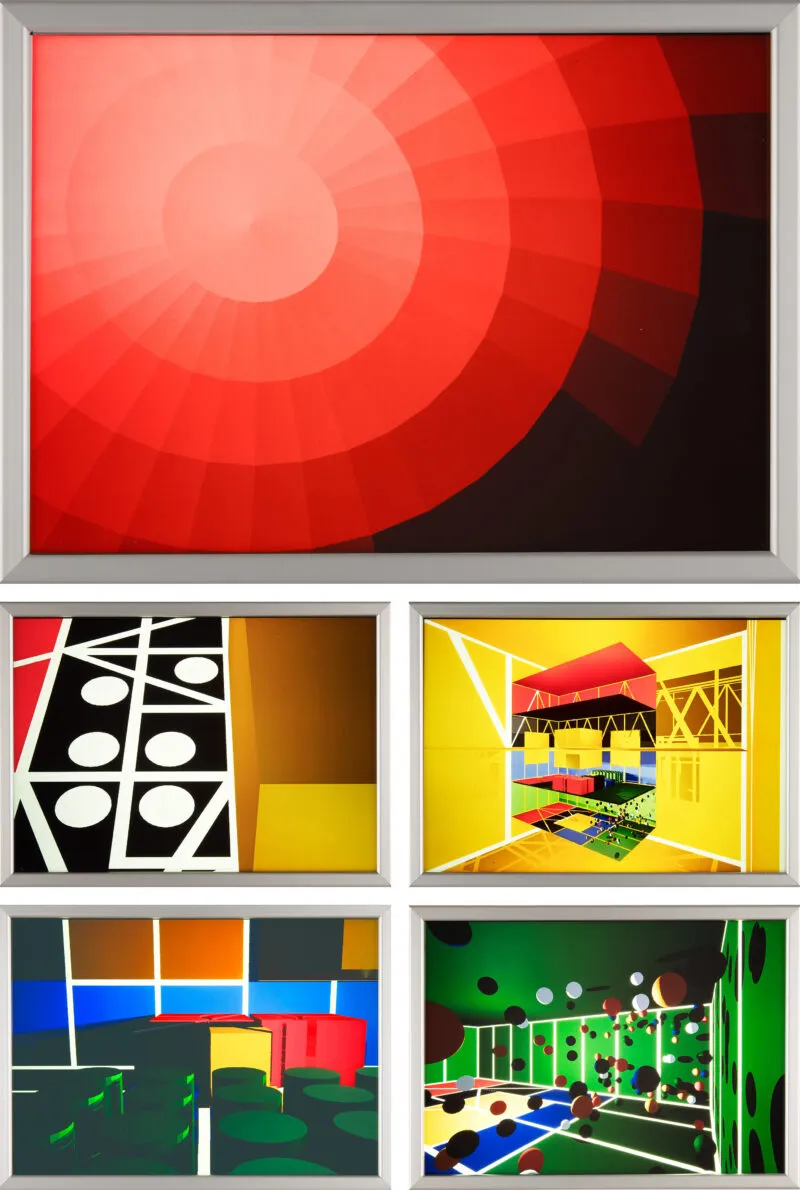 Mullican, Matt – Untitled. Five Cibachrome slide films, each in an aluminum light box