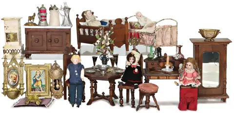 Poppenhuismeubels rond 1900