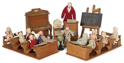 Decoratiestukken voor poppenhuisschool