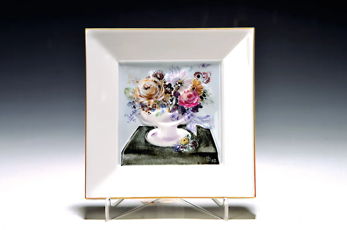 Porcelain picture plate, Peter Strang (1936-2022) for Meissen, dated 1987, porcelain