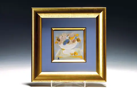 Plaque en porcelaine, dessin de Heinz Werner (1928-2019), Meissen, années 1950/60,
