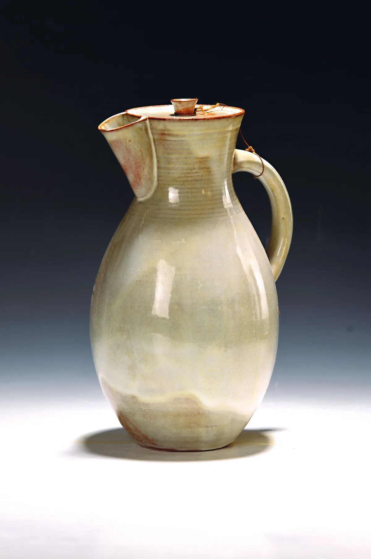 Bauhaus coffee pot, design by Otto Lindig, Bauhaus pottery workshop mark 1926-30,