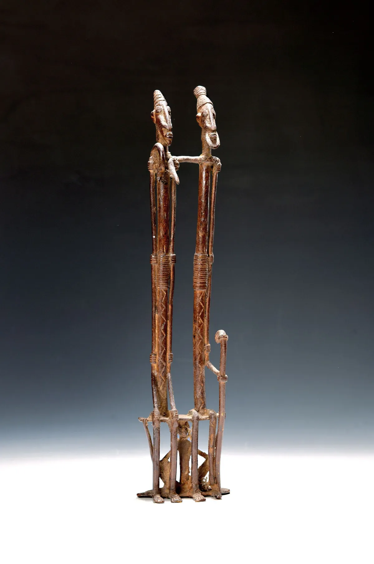 Figure double, Dogon, 20e s., couple assis avec sexualité réduite,