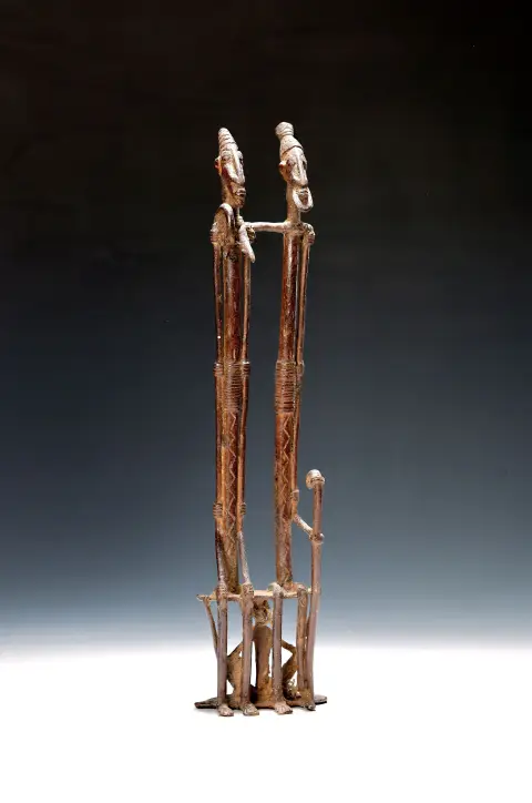 Figure double, Dogon, 20e s., couple assis avec sexualité réduite,
