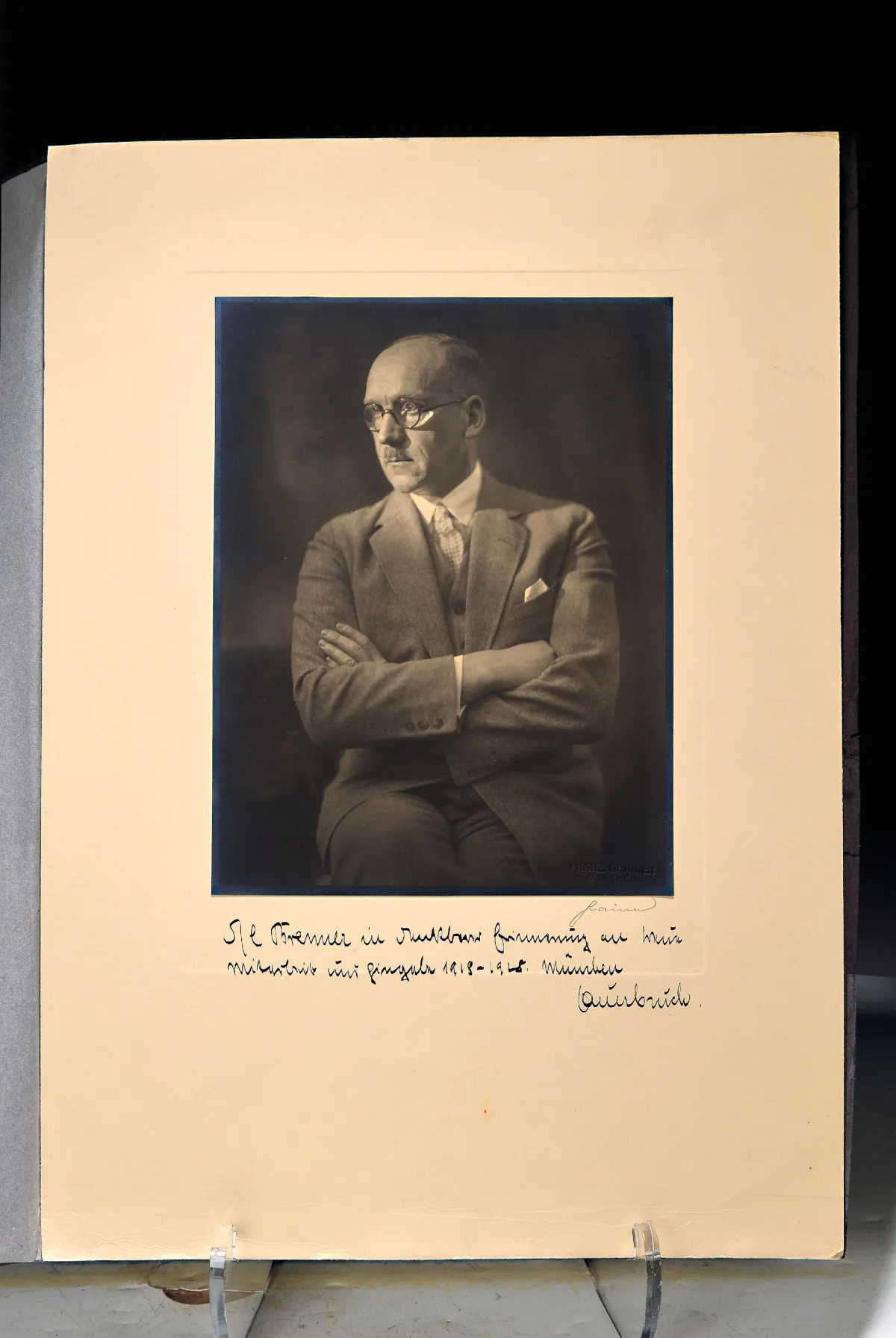 Autograf: chirurg prof. Ferdinand Sauerbruch (1875-1951), po 1928, fotografia