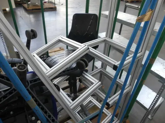 Industrial supplies lot, with pallets