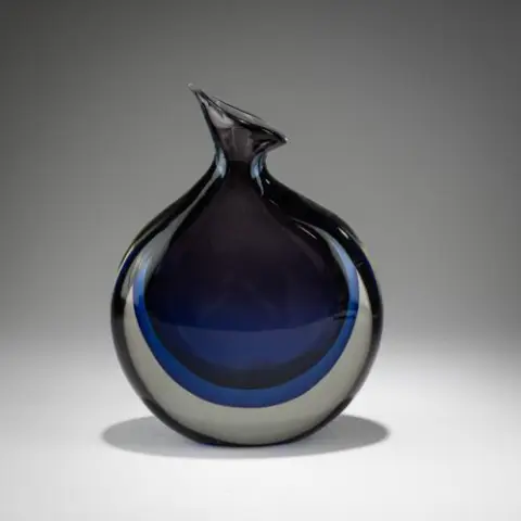 Flavio Poli – Vase 'Sommerso grigio blu', vers 1960