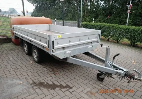 1 tandem trailer Saris, license plate: VEC-EX 636, high loader, aluminium drop side, loading area approx. 3.00 m x 1.80 m