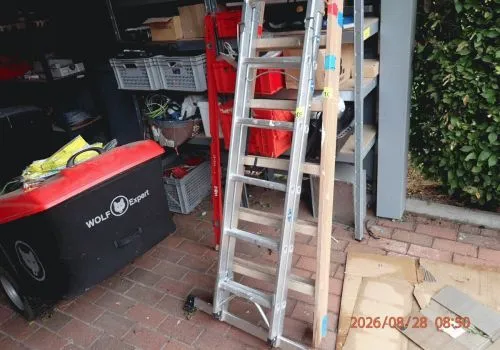 1 échelle pliante en aluminium, 6 marches, échelle 3 en 1