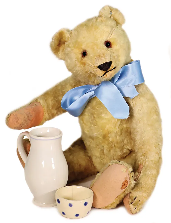 STEIFF – charmant Teddy or de Meissen en peluche de soie artificielle