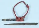 Dagger – handle and decorated scabbard of silver-containing metal, steel blade, L= 31 cm, probably Asia, 19th c.