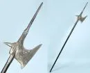 Halapartna – dřevěný násada, železná hlava, d. 235 cm, replika