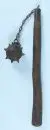 Étoile du matin – manche en bois, étoile en fer sur chaîne, manche L= 50 cm, réplique;