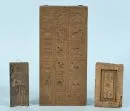 Modèle, 3 pièces – bois, divers motifs sculptés, H= 11-26 cm, probablement 18e/19e s.