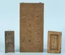 Modèle, 3 pièces – bois, divers motifs sculptés, H= 11-26 cm, probablement 18e/19e s.