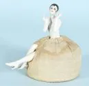 Needle doll – torso and legs porcelain, polychrome, fabric cushion filled with straw, H= 14.5 cm, ca. 1920;