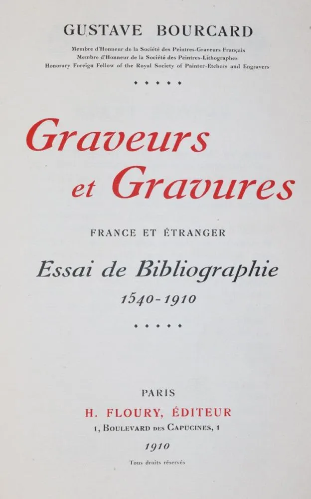 Bourcard,G. – Graveurs et gravures