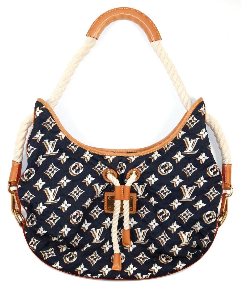 Louis Vuitton. – Sac à main Navy Blue Bulles MM en toile