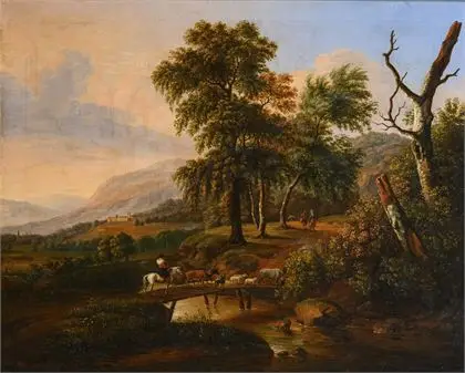 SCHNEIDER, Johann Caspar - tilskrevet. Sydligt landskab omkring 1810