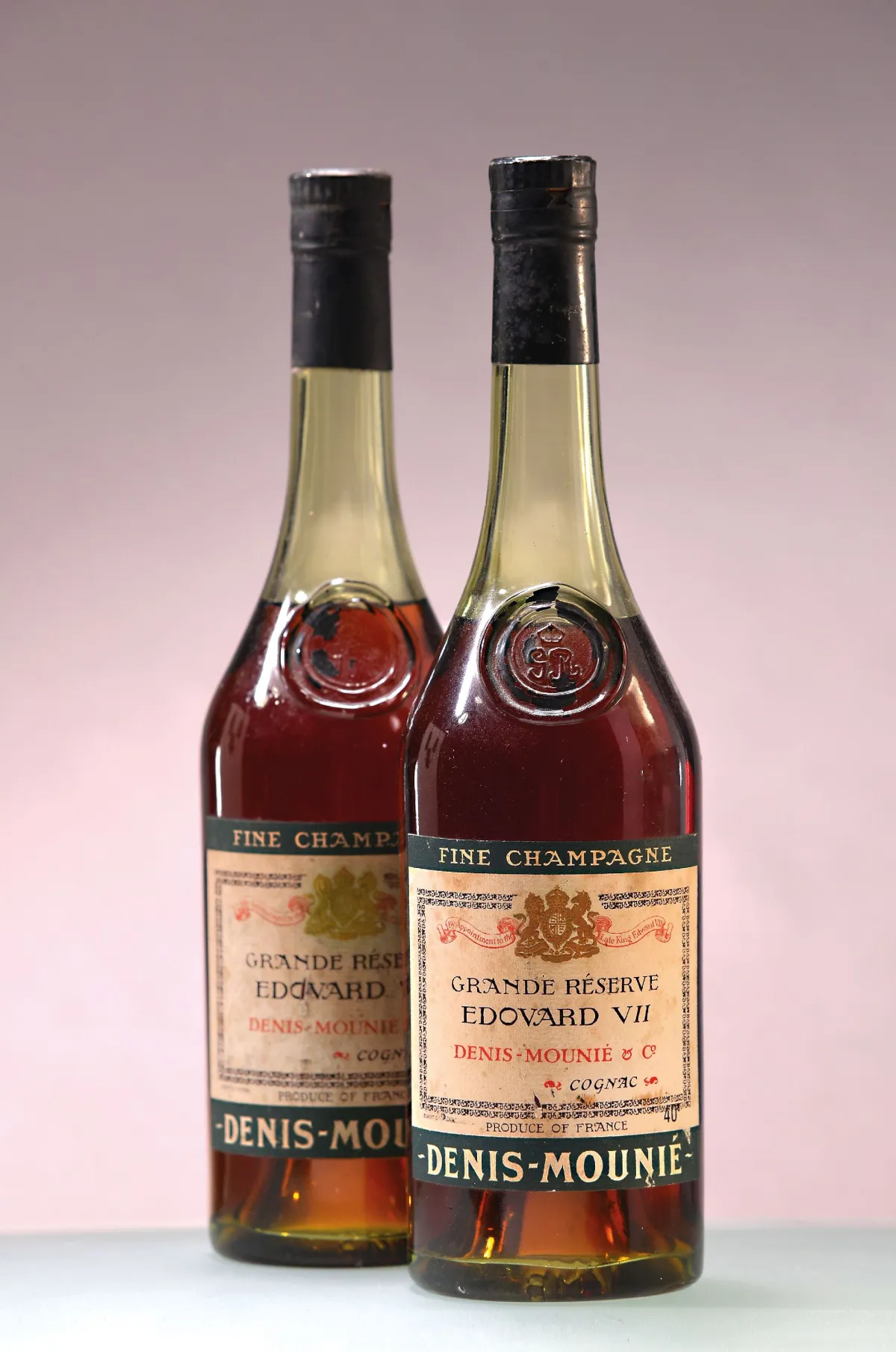 5 Flaschen Denis Mounie Grand Réserve, Cognac, Edouard VII, Fine Champagne, 40%,