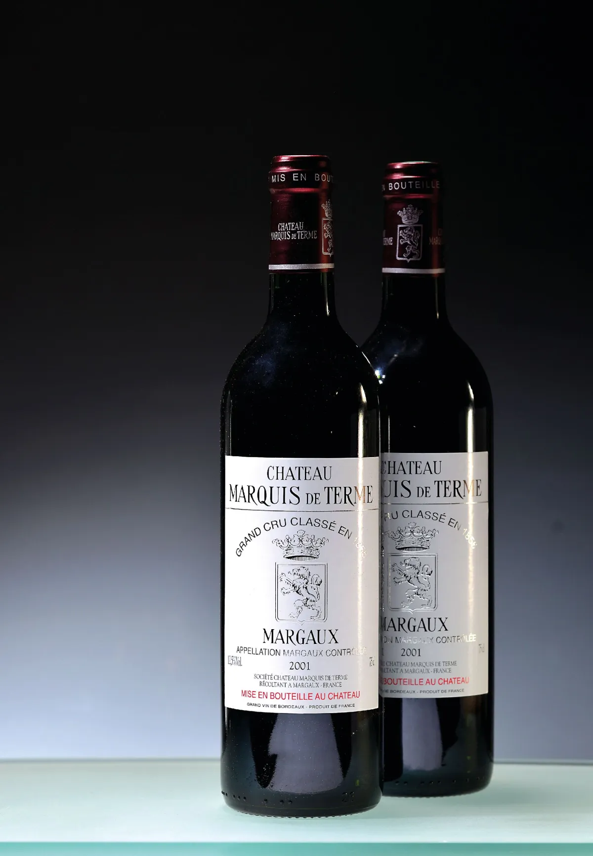 12 bouteilles 2001 Chateau Marquis de Terme, Margaux, caisse de 12, env. 750ml chacune, orig