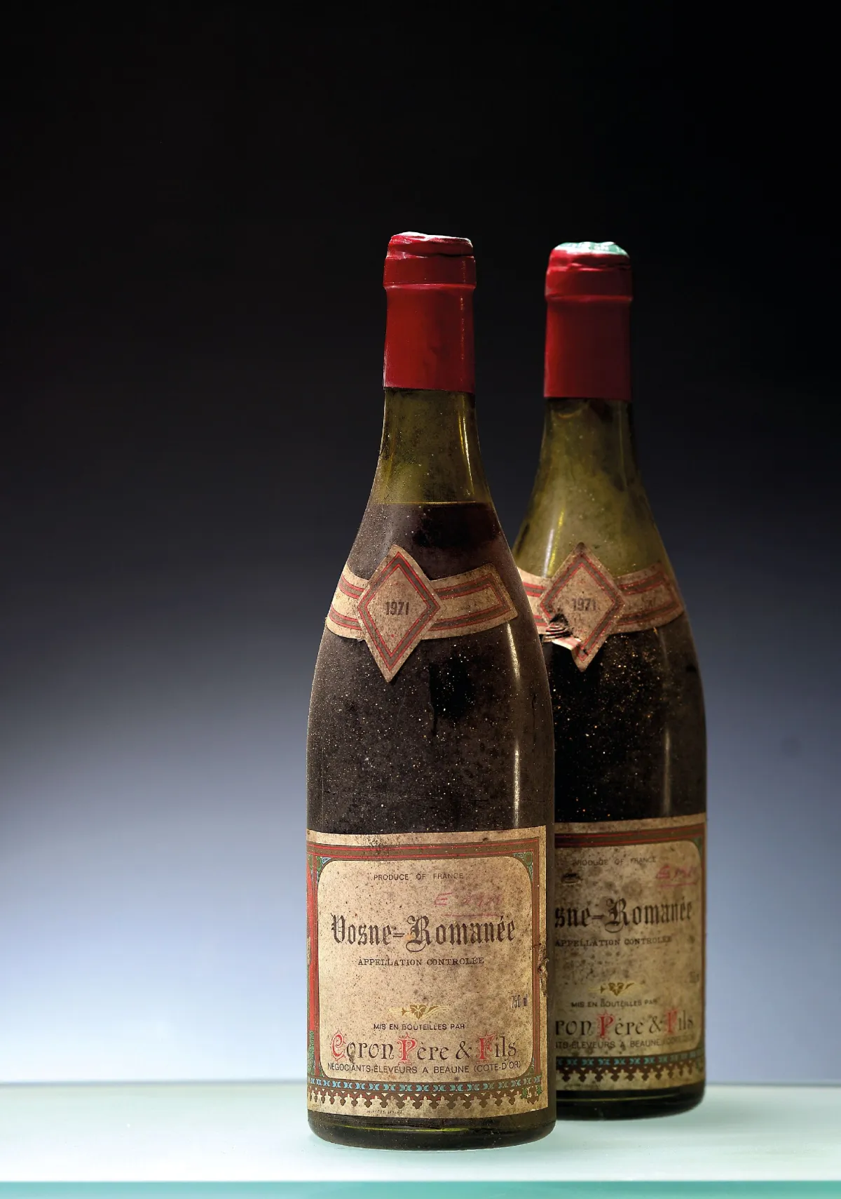 2 Flaschen 1971 Coron Pere & Fils Vosne -Romanee, Cote de Beaune, je ca. 75cl,