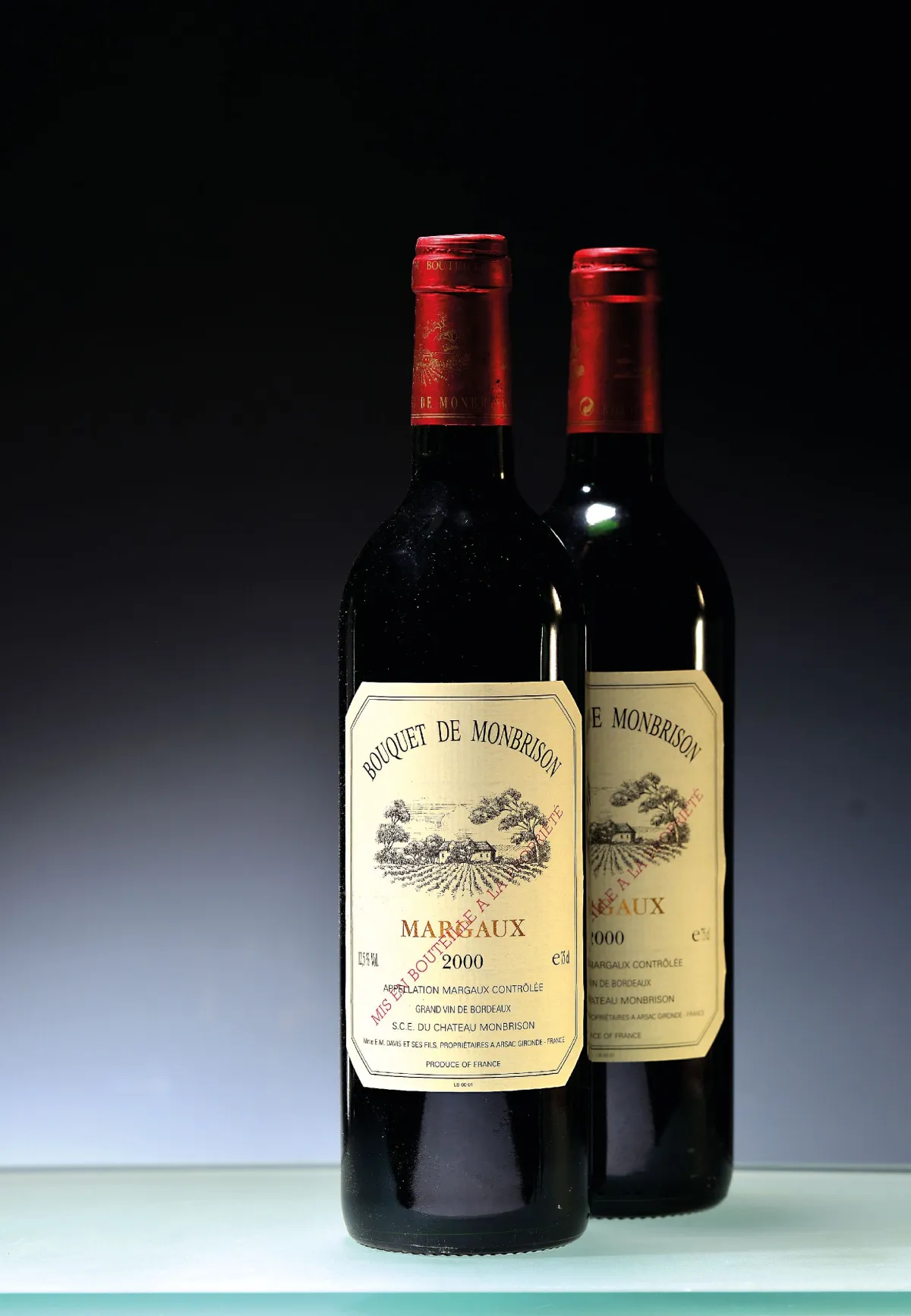 12 lahví 2000 Chateau Monbrison "Bouquet de Monbrison", Margaux, cca 750ml, 12