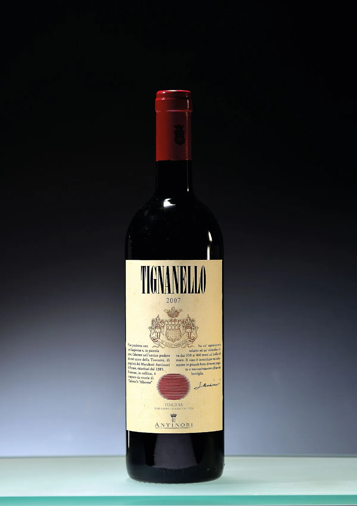 1 bouteille 2007 Marchesi Antinori Tignanello, Toscane, env. 75cl, 14%vol, into neck