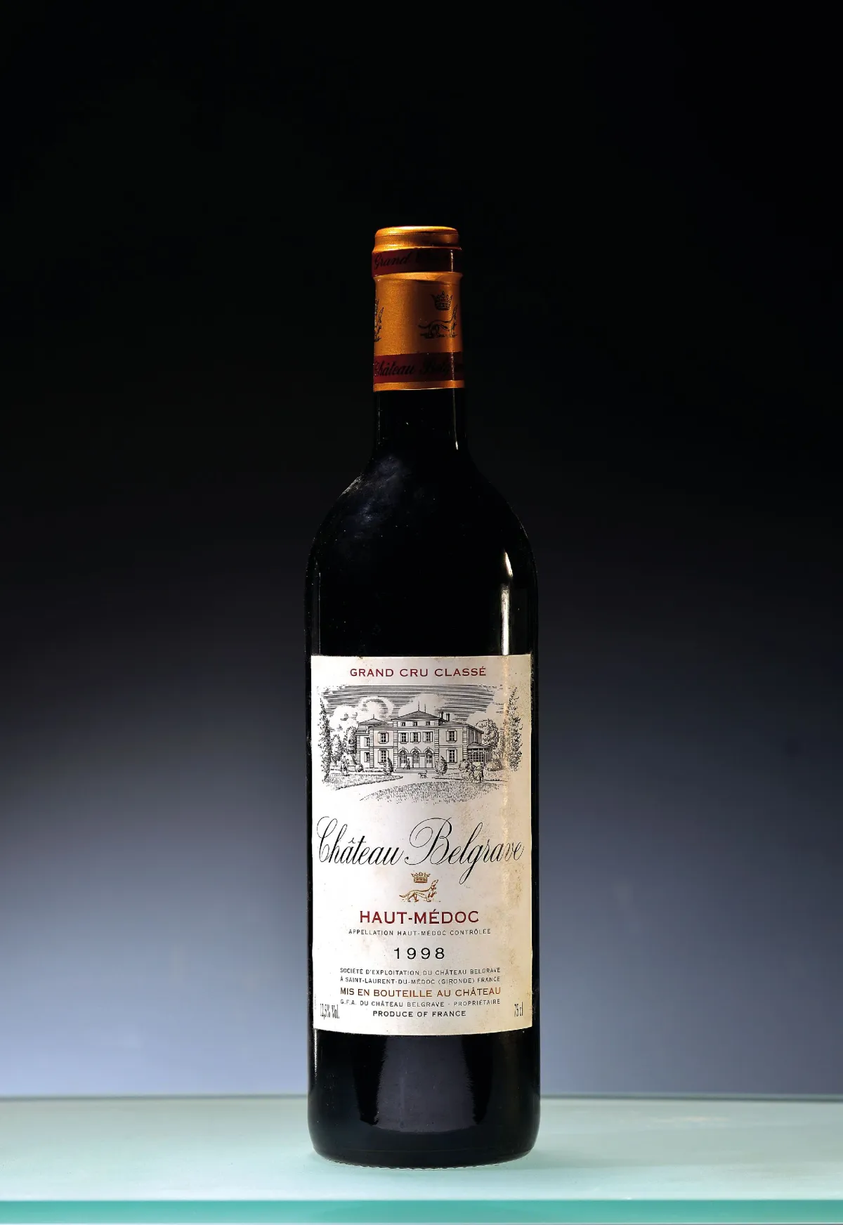 3 bouteilles 1998 Chateau Belgrave, Haut-Medoc, Grand Cru Classe, chacune env. 75cl, 12