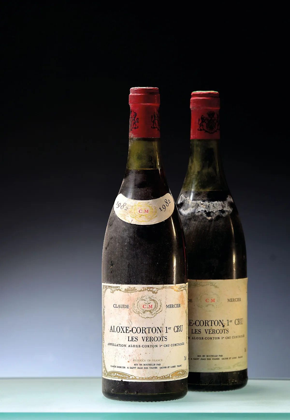 10 lahví 1982 Domaine Claude Mercier Les Vercots, Aloxe-Corton Premier Cru, cca 75cl,