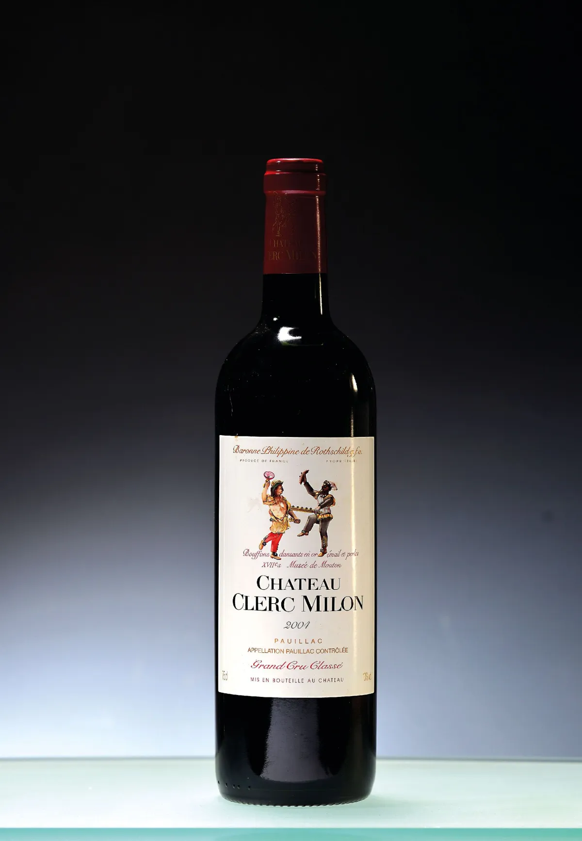 1 butelka 2004 Chateau Cler-Milon, Pauillac, ok. 75cl, 13%obj., high fill