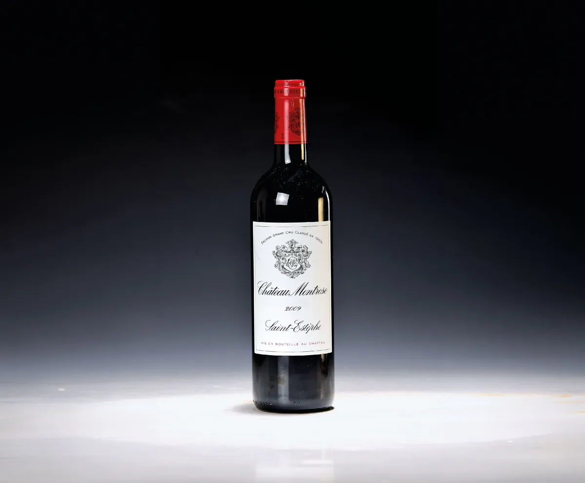 1 láhev 2009 Chateau Montrose, Saint-Estephe, cca 75cl, 14% obj., into neck