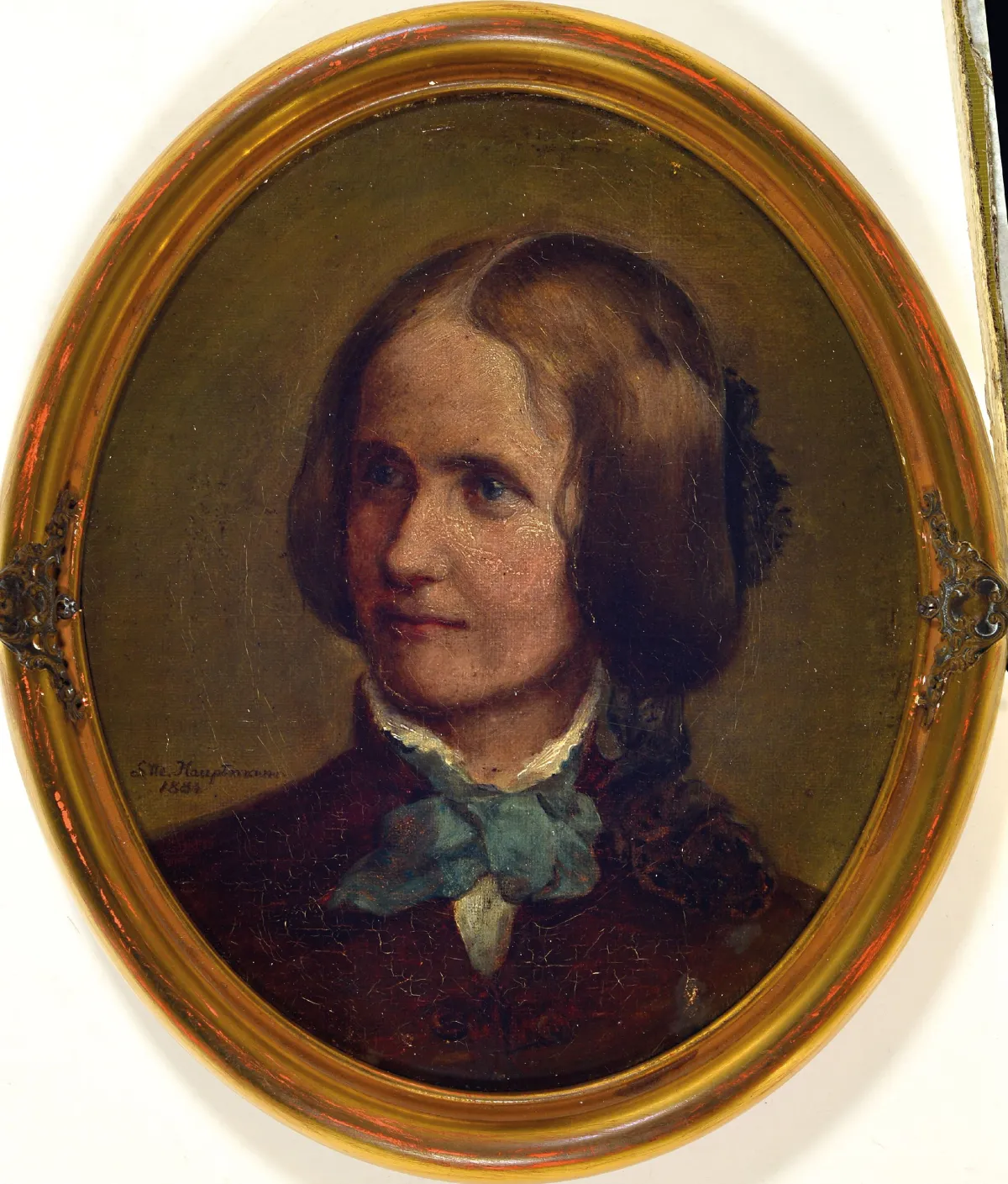 Susette Hauptmann, 1811 Paříž-1890 Lipsko, portrét ženy, vlevo signováno a datováno