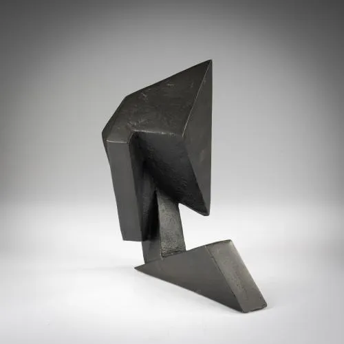 Christa von Schnitzler , Gisela Nietmann – Skulptur Ohne Titel (Abstrakter, kubistischer Kopf), circa 1960
