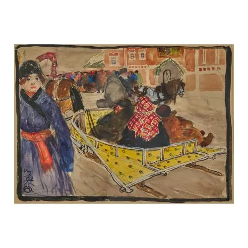 Alexander von Salzmann – Pferdeschlitten in Russland, circa 1900